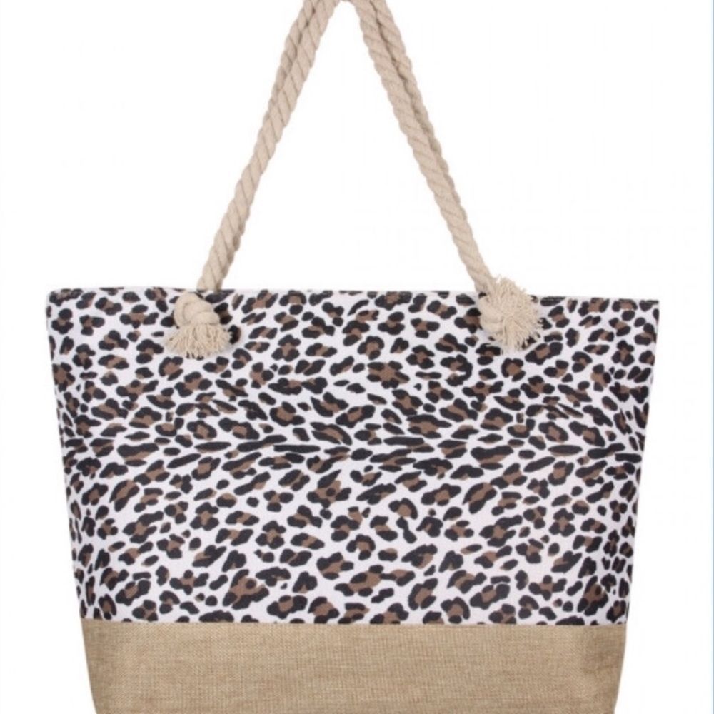 Leopard Print Tote/Beach Bag